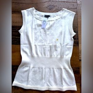 Women’s Ann Taylor Factory Cream Sleeveless Top Size XS